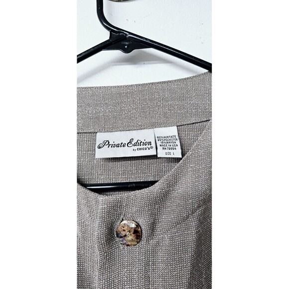 CHICO'S Private Edition Long Sleeve Button-Up Women Cardigan Jacket (1) - Picture 2 of 3